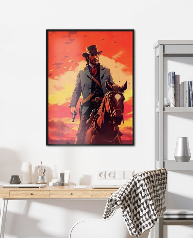 cowboy riding looking for his enemy