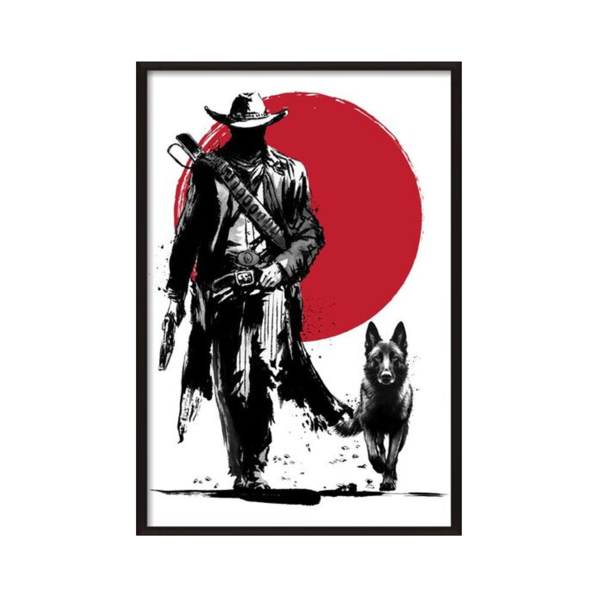Lone gunfighter and cub