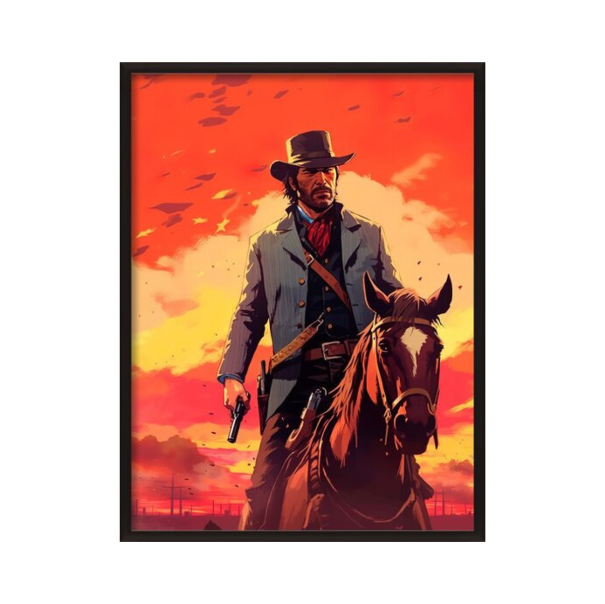 cowboy riding looking for his enemy