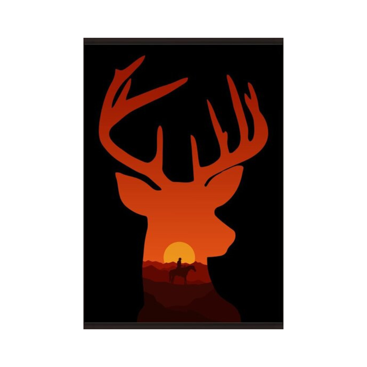 Deer Dead Silhouette Red