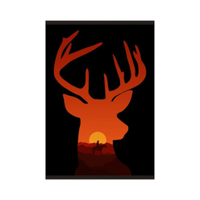 Deer Dead Silhouette Red