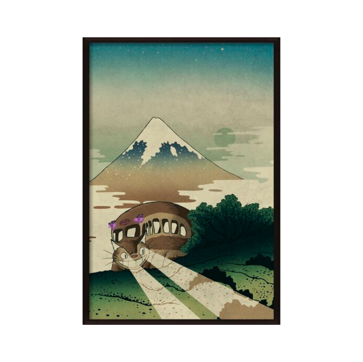 Catbus and mount fuji