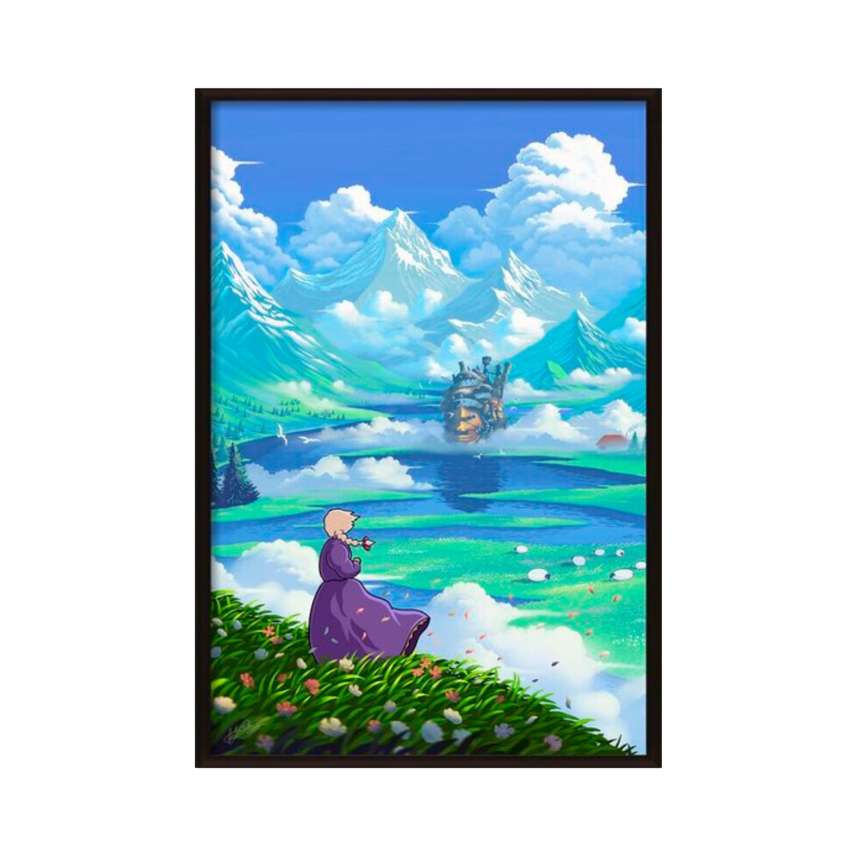The castle and mountains